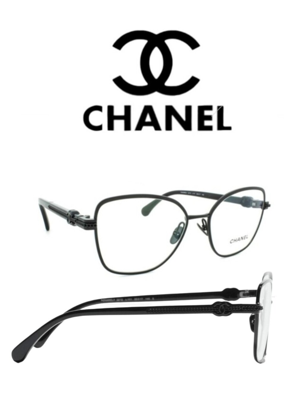 MSRP$720 NEW!!! Chanel Butterfly Eyeglasses SO Black CC Metal COMES WITH COA